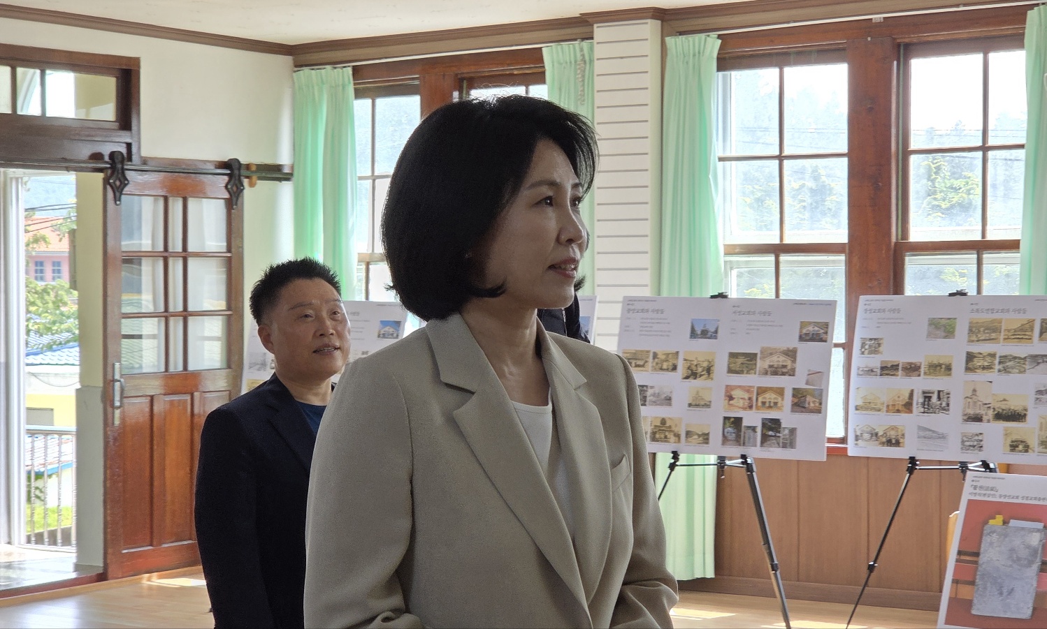 전남 고흥 소록도병원 내 교회를 방문한 김혜경 씨. 2025년 5월 27일.