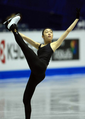 '2009 ISU 그랑프리 파이널'에 참가한 피겨퀸 김연아가 2일 일본 도쿄 요요기 제1체육관에서 공식 연습을 하고 있다.