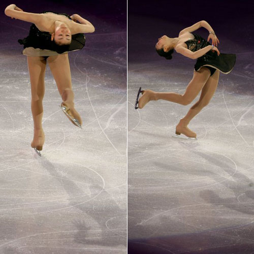 30일 오전(한국시간) 미국 로스앤젤레스 스테이플스센터에서 열린 국제빙상경기연맹(ISU) 2009 피겨 세계선수권 갈라쇼에서 여자 싱글 우승자 김연아가 환상적인 연기를 펼치고 있다. 
