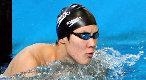 2009 국제수영연맹(FINA) 세계수영선수권대회에 참가하는 박태환 선수가 16일 오후 태릉선수촌에서 수영을 하고 있다. 